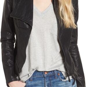 Blank NYC Black Leather Jacket size M NWT